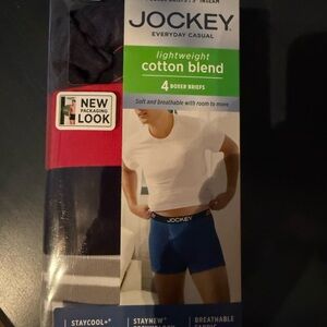 Jockey Men's Cotton Blend Boxer Briefs - Navy and Gray
